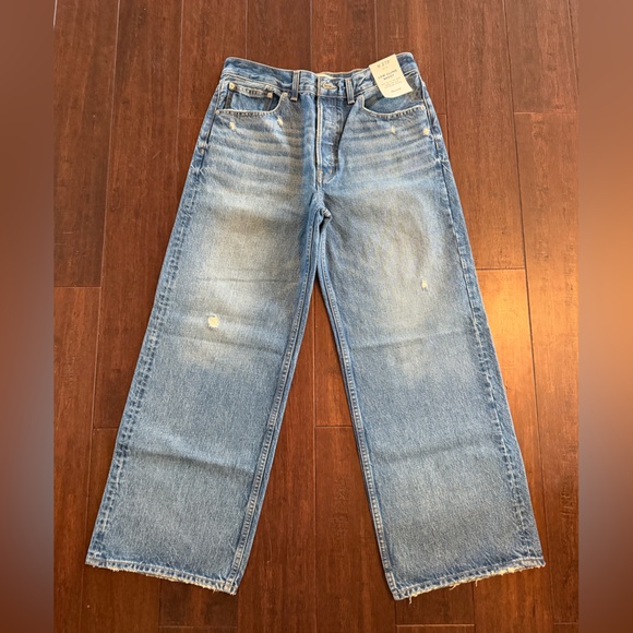 Madewell Low- Slung Baggy jeans Medium Blue Button-Fly Jeans - Picture 2 of 4